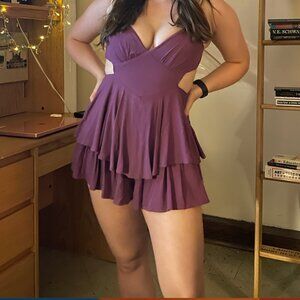 Royal Purple Small Victoria + Sophia Mini Dress/Romper